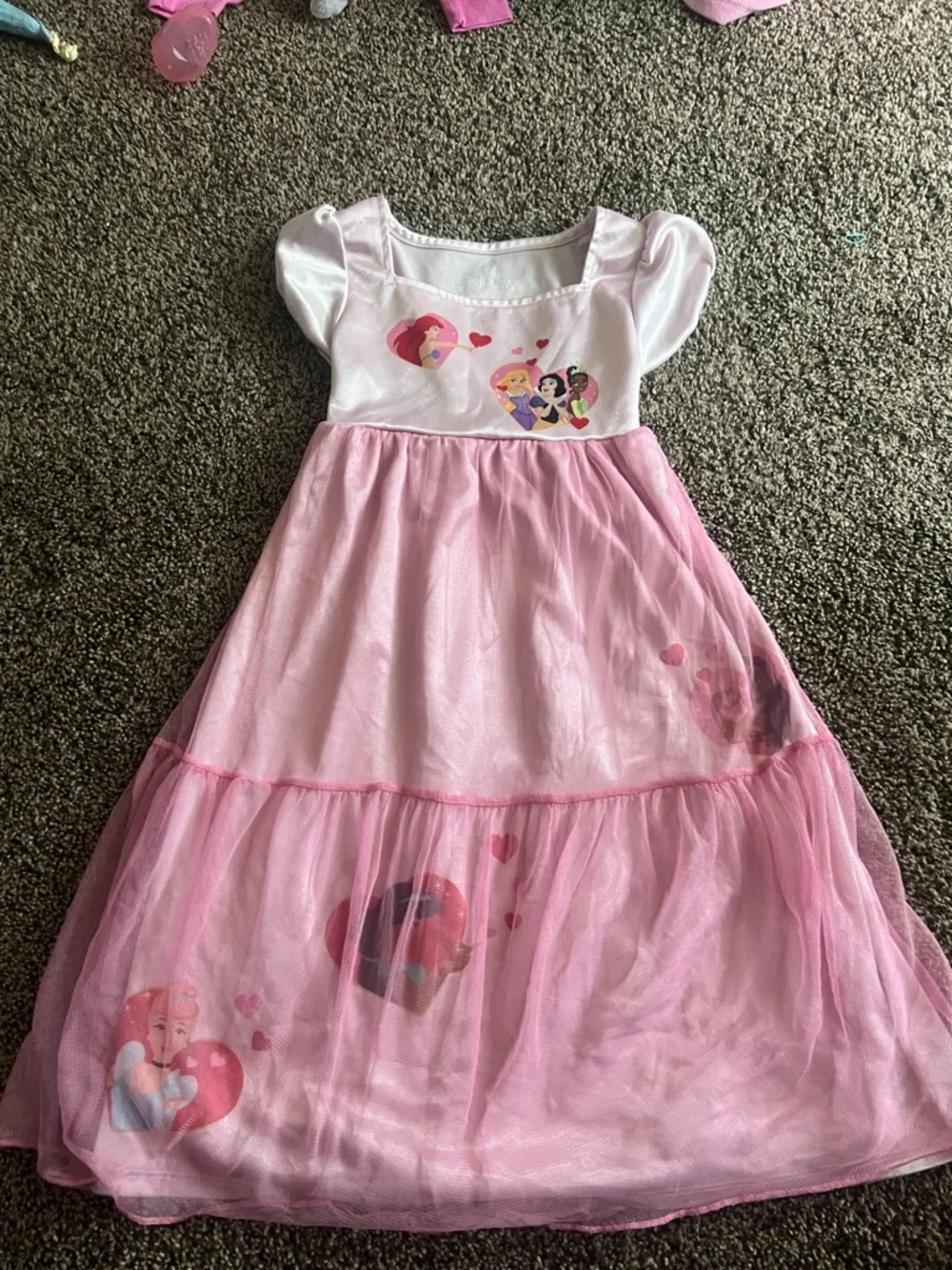 Disney Light Pink Princess Dress with Heart Motifs - Picture 1 of 2